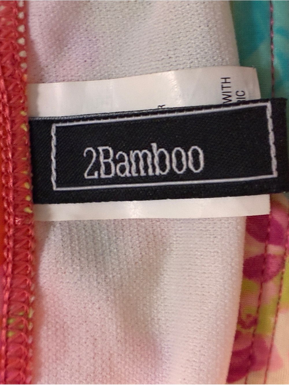 2bamboo Pink Yellow Orange Floral Ruched Tie-Halter Bikini - Picture 6 of 7